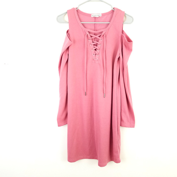 Moral Fiber Dresses & Skirts - Moral Fiber Cold Shoulder Lace Up Dress